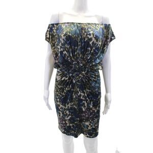 Olga Kapustina Womens Abstract Print Woven Detail Mini Dress Multicolor Size 8